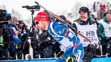 Český biatlonista Tomáš Krupčík na trati stíhacího závodu v Annecy. Český biatlonista Tomáš Krupčík na trati stíhacího závodu v Annecy.
