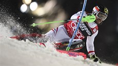 Marcel Hirscher na trati slalomu v Záhřebu. Marcel Hirscher na trati slalomu v Záhřebu.