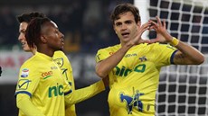 Ivan Radovanovič z Chieva oslavuje svůj gól proti Udinese. Ivan Radovanovič z Chieva oslavuje svůj gól proti Udinese.