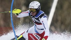 Wendy Holdenerová ve slalomu v Záhebu.