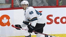 Útočník San Jose Tomáš Hertl slaví svůj gól do sítě Ottawy. Útočník San Jose Tomáš Hertl slaví svůj gól do sítě Ottawy.