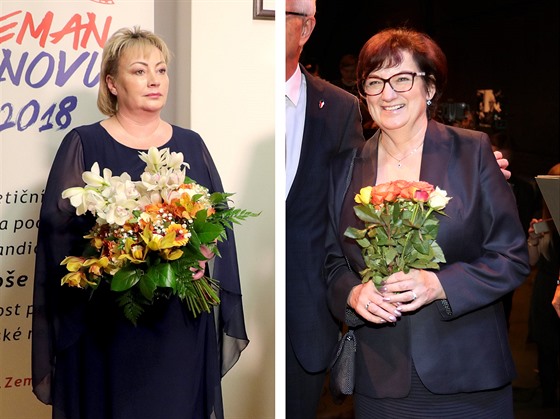 Ivana Zemanová a Eva Drahoová bhem prvního kola prezidentských voleb. (13....
