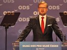 Petr Fiala na kongresu v Ostrav obhájil funkci pedsedy ODS. (13. ledna 2018)