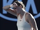 CO JE PATN? Petra Kvitov v prvnm kole Australian Open.