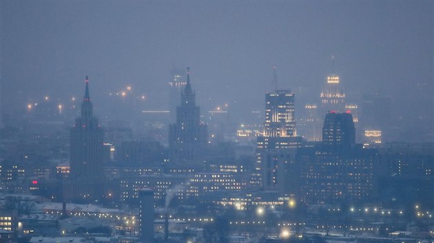 ero a smog nad Moskvou (15. ledna 2018)