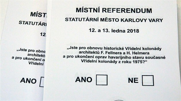 Referendum o Vdeln kolond se v Karlovch Varech uskutenilo v lednu spolu s prezidentskmi volbami.