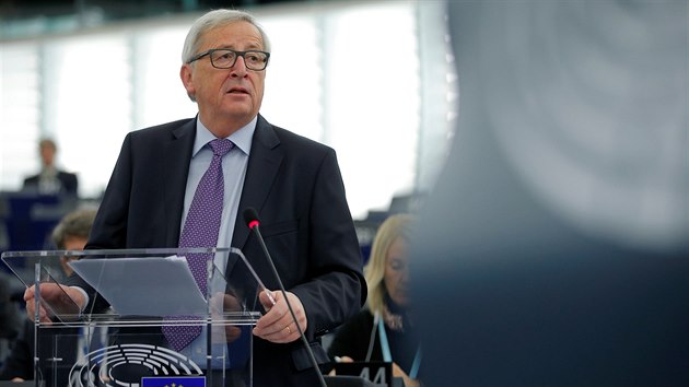 Jean-Claude Juncker bhem projevu v Evropskm parlamentu (16. ledna 2017)