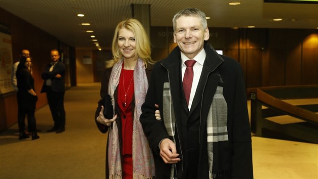 Jiří Hynek s manželkou Eliškou (11. ledna 2018)