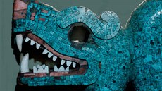 Dvouhlavý had, symbol aztéckého boha Tlaloca. Tento artefakt byl patrně... Dvouhlavý had, symbol aztéckého boha Tlaloca. Tento artefakt byl patrně...