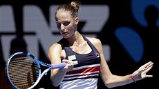 Česká tenistka Karolína Plíšková během prvního kola Australian Open. Česká tenistka Karolína Plíšková během prvního kola Australian Open.