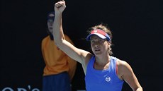 Barbora Strýcová slaví postup do tetího kola Australian Open.