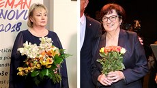 Ivana Zemanová a Eva Drahošová během prvního kola prezidentských voleb. (13.... Ivana Zemanová a Eva Drahošová během prvního kola prezidentských voleb. (13....