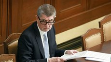 Premiér Andrej Babiš během středečního jednání Poslanecké sněmovny. (17. ledna... Premiér Andrej Babiš během středečního jednání Poslanecké sněmovny. (17. ledna...