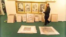 11.1.2018 Kroměříž, Muzeum Kroměřížska, Max Švabinský, expozice, stěhování 11.1.2018 Kroměříž, Muzeum Kroměřížska, Max Švabinský, expozice, stěhování