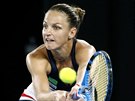 V DEFENZV. Karolna Plkov v osmifinle Australian Open.