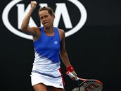 Barbora Strcov bhem 3. kola Australian Open.