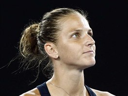 POTLESK DIVKM. Karolna Plkov po postupu do tvrtfinle Australian Open.