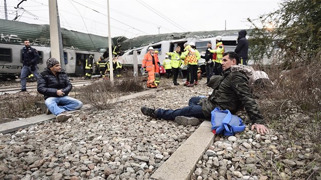 U italskho Milna vykolejil vlak (25.1.2018)