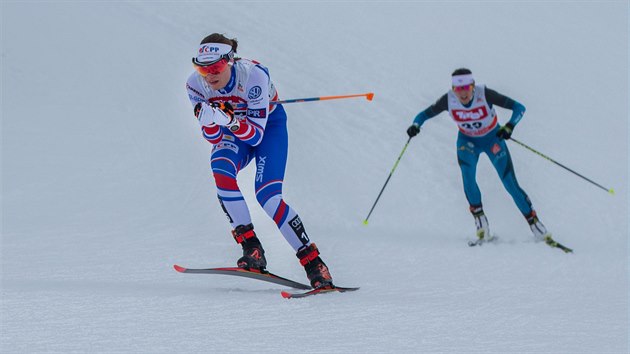 esk bkyn na lych Petra Novkov bhem zvodu na 10 km hromadnm startem v Seefeldu.