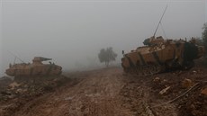 Turecké jednotky v syrském regionu Afrín (23. ledna 2018)