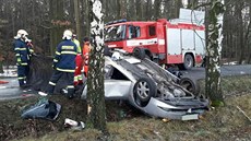 Nehodu u Býště řidič nepřežil. (25.1.2018) Nehodu u Býště řidič nepřežil. (25.1.2018)