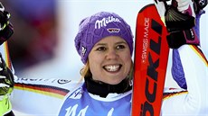 Viktoria Rebensburgová slaví triumf v obřím slalomu Kronplatzu. Viktoria Rebensburgová slaví triumf v obřím slalomu Kronplatzu.