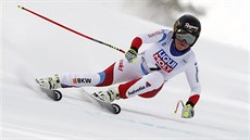 Švýcarská lyžařka Lara Gutová na trati superobřího slalomu v Cortině d'Ampezzo Švýcarská lyžařka Lara Gutová na trati superobřího slalomu v Cortině d'Ampezzo