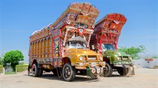 Pojízdné galerie. V severním Pákistánu spatíte povstné malované náklaáky.