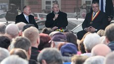 Prezident Miloš Zeman na setkání s občany v Uničově 21. března 2017, které se... Prezident Miloš Zeman na setkání s občany v Uničově 21. března 2017, které se...