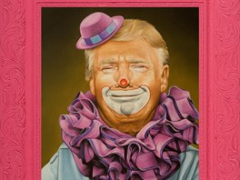 Amerického prezidenta Donalda Trumpa znázornil malí jako klauna.