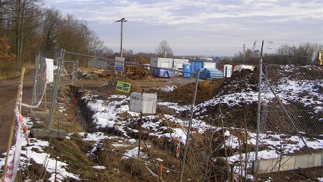 Stavba pekladit mraench vrobk v Chlumci nad Cidlinou (1.2.2018).