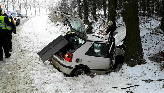 idika na Orlickoústecku nezvládla ízení a narazila do stromu (17. února...