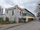 Tribuna atletickho stadionu na Sokolskm ostrov v eskch Budjovicch...