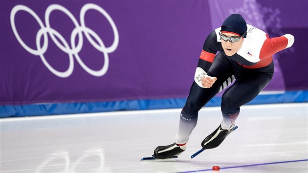 esk rychlobruslaka Karolna Erbanov v olympijskm zvodu na 500 metr, ve kterm vybojovala bronzovou medaili. (18. nora 2018)