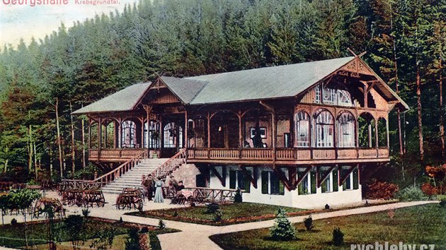 Tanrna byla postaven v letech 1906 - 1907 v secesnm stylu (prameny oznauj jej sloh i jako vcarsk) a patila k vyhlenm vletnm mstm obyvatel Javornku i irokho okol.