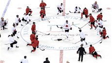 Trénink kanadských hokejist v jihokorejské Kangnung Hockey Centre. (10. února...