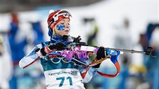 Česká biatlonistka Markéta Davidová v olympijském sprintu na 7,5 kilometru v... Česká biatlonistka Markéta Davidová v olympijském sprintu na 7,5 kilometru v...