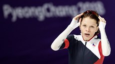 Česká rychlobruslařka Nikola Zdráhalová v olympijském závodě na 3000 metrů.... Česká rychlobruslařka Nikola Zdráhalová v olympijském závodě na 3000 metrů....