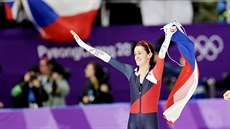 RADOST. Česká rychlobruslařka Martina Sáblíková vybojovala v olympijském závodě... RADOST. Česká rychlobruslařka Martina Sáblíková vybojovala v olympijském závodě...