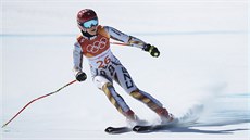 NEJRYCHLEJÍ. eská lyaka Ester Ledecká v cíli olympijského superobího...