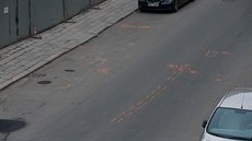 Místo nehody v Bratislavské ulici v Brn, kde auto srazilo enu s koárkem.