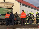V praském Radotín vykolejil nákladní vlak. (28.2.2018)