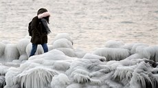 Ledové skulptury na bezích enevského jezera (27. února 2018)