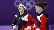 České rychlobruslařky Martina Sáblíková a Nikola Zdráhalová při tréninku v... České rychlobruslařky Martina Sáblíková a Nikola Zdráhalová při tréninku v...