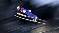 Český sdruženář Miroslav Dvořák při olympijském skoku na velkém můstku. (20.... Český sdruženář Miroslav Dvořák při olympijském skoku na velkém můstku. (20....
