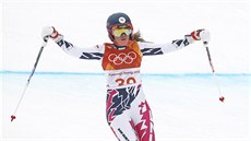 Česká lyžařka Kateřina Pauláthová v cíli finálové jízdy kombinačního slalomu v... Česká lyžařka Kateřina Pauláthová v cíli finálové jízdy kombinačního slalomu v...
