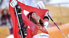 ZLATO. Švýcarská lyžařka Michelle Gisinová ovládla olympijskou superkombinaci.... ZLATO. Švýcarská lyžařka Michelle Gisinová ovládla olympijskou superkombinaci....