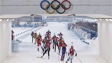 Štafetový závod biatlonistek na 4x6 kilometrů v olympijském středisku Alpensia.... Štafetový závod biatlonistek na 4x6 kilometrů v olympijském středisku Alpensia....