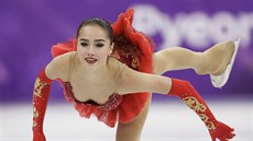 Alina Zagitovová během své volné jízdy. Alina Zagitovová během své volné jízdy.