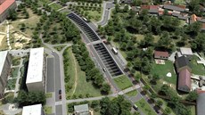 Pohled na část Radlické radiály mezi tunely Butovice a Jinonice. (26.2.2018) Pohled na část Radlické radiály mezi tunely Butovice a Jinonice. (26.2.2018)